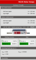 Wurth Rebar Design Software - Immediate results on capacity utilization