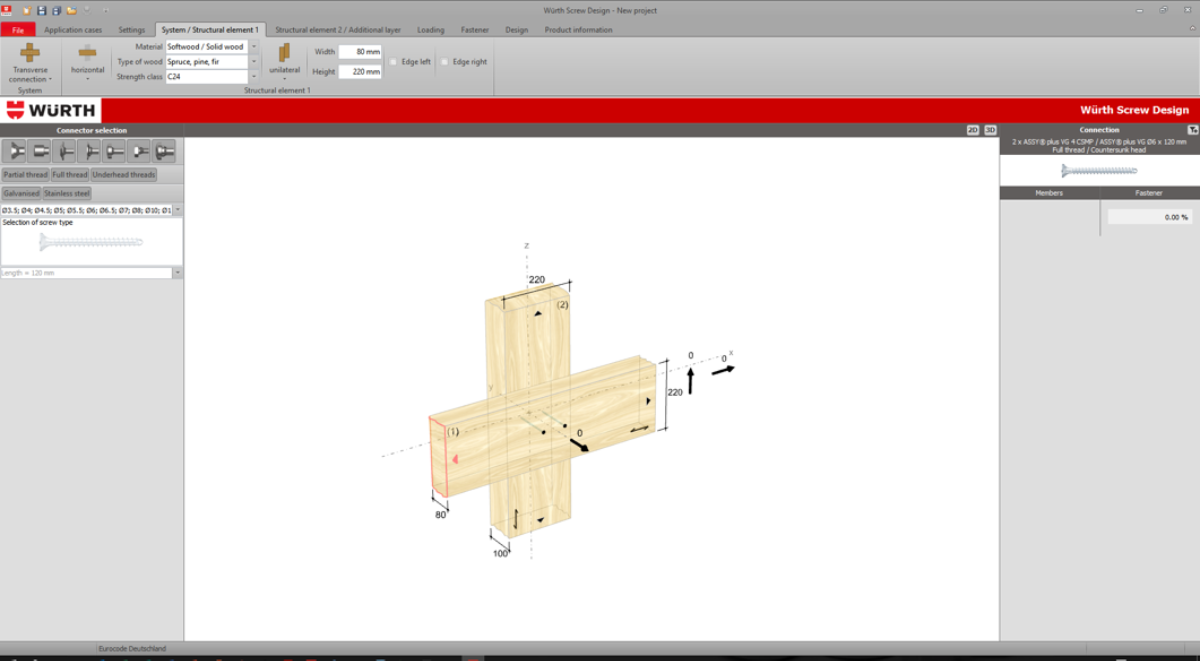 Timber Screw Design Software - Intuitive User Interface
