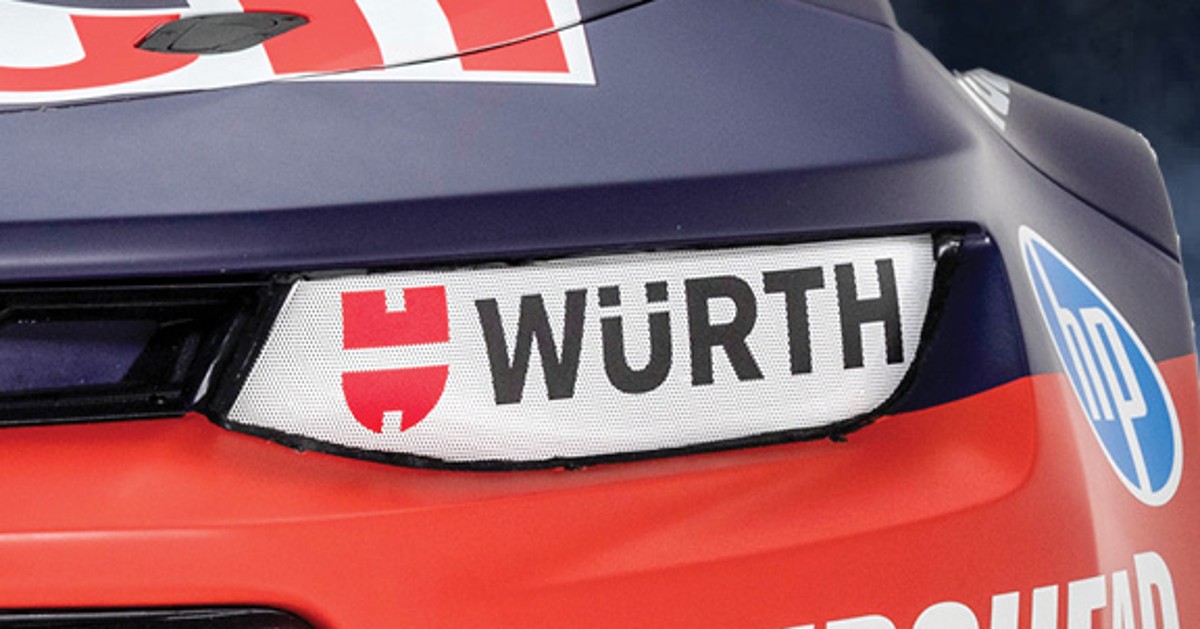 Wurth Sponsorship Headlight Close up
