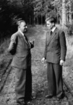 Adolf Würth and Reinhold Würth taking a walk through the woods